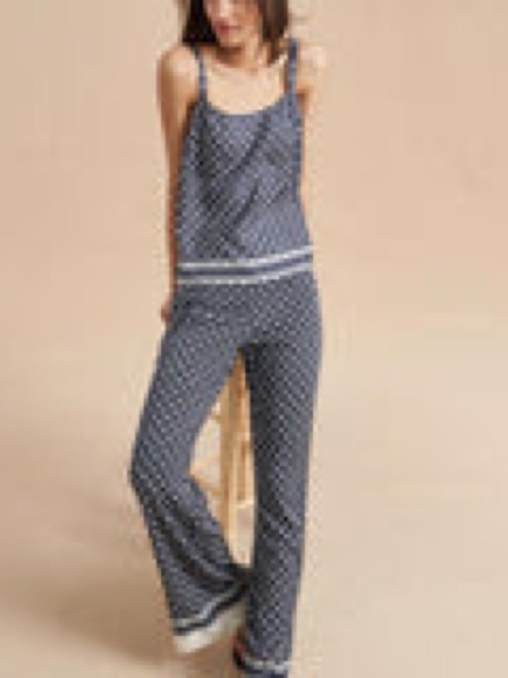La Ligne Navy Polka Dot Trousers